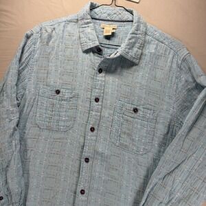 Carbon 2 Cobalt Shirt Mens Large Blue Button Up Confetti Party Long Sleeve